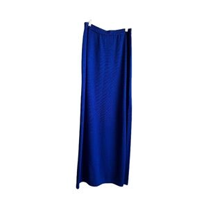 St. John Collection Royal Blue Side Slit Pull On Long Pencil Knit Skirt Sz 10
